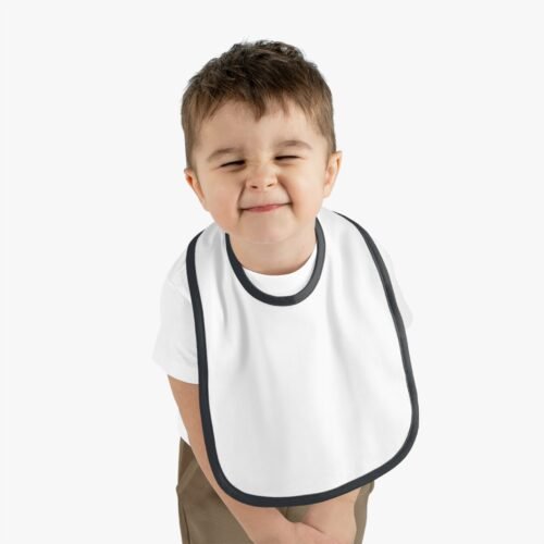 Baby Contrast Trim Jersey Bib